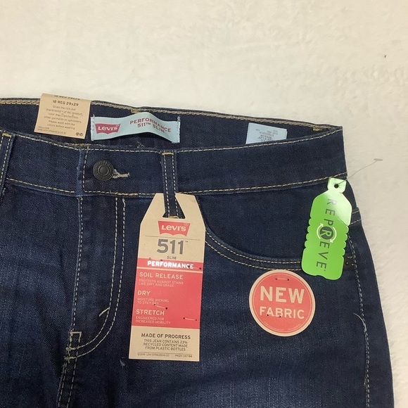 Levi's 511 Boys NWT Performance Slim Fit Blue Jeans Size 18R 29x29 - Picture 2 of 7